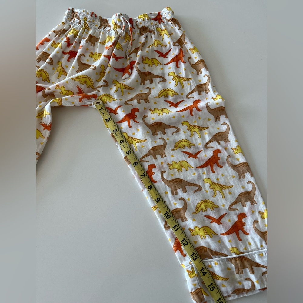 Dino Print Cotton Pajama Set Size: 6 - Picture 7 of 10